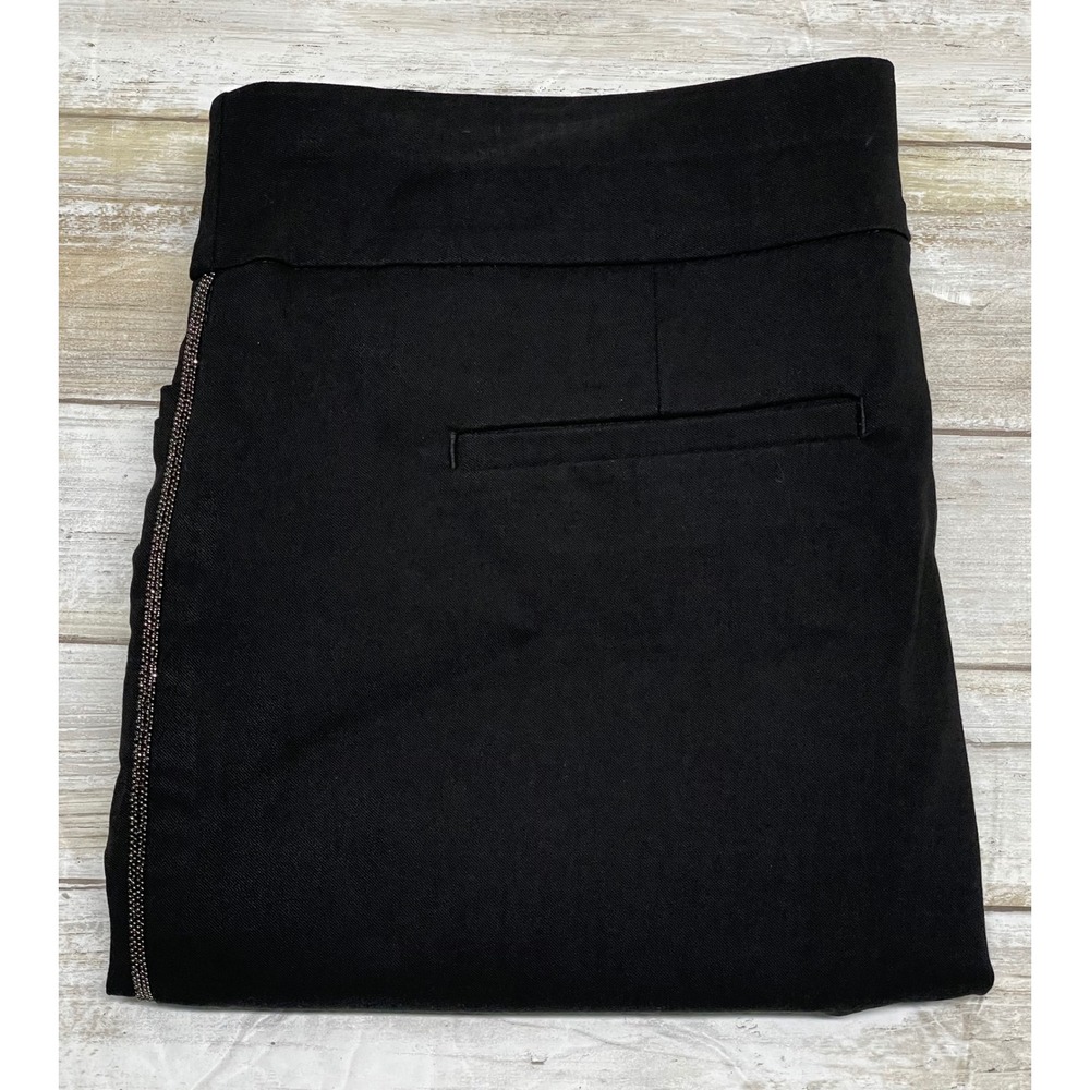 Chico's 360 Brigitte beaded side ankle pants Women's 00R (US‎ 2R) Black